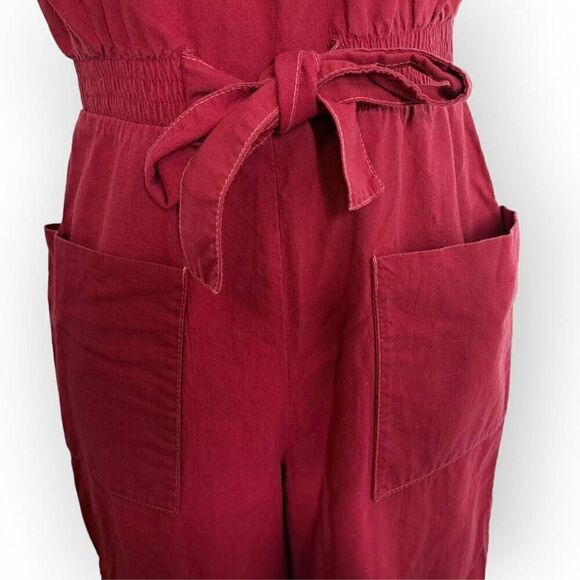 Young Edwardian Vintage 1970s Burgundy Floral Embroidered Disco Jumpsuit - Picture 6 of 12